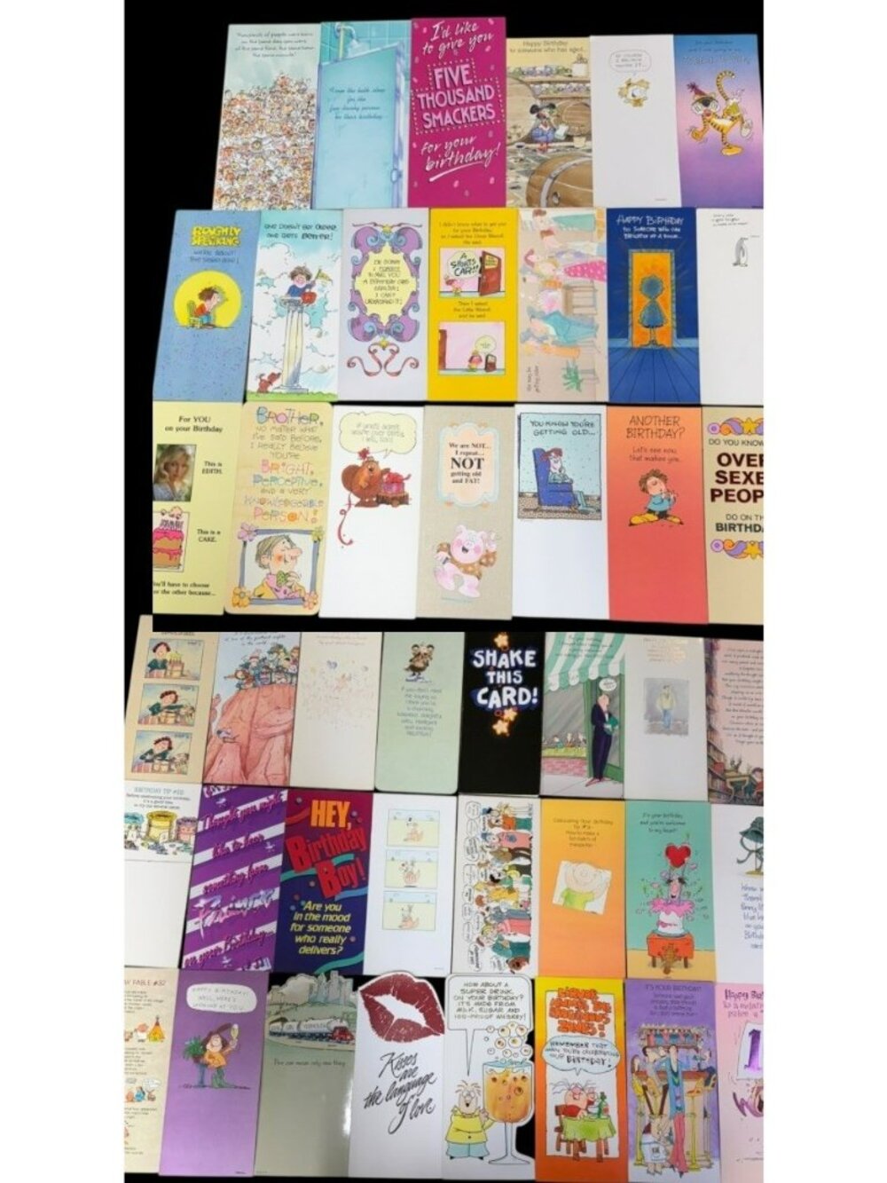 LOT (44) Vintage 1980s Hallmark Contemporary Cards Greeting Happy Birthday Tall